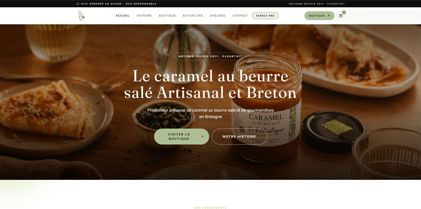 La page d'accueil du site Rozell & Spanell, conçu et hébergé par Konkret